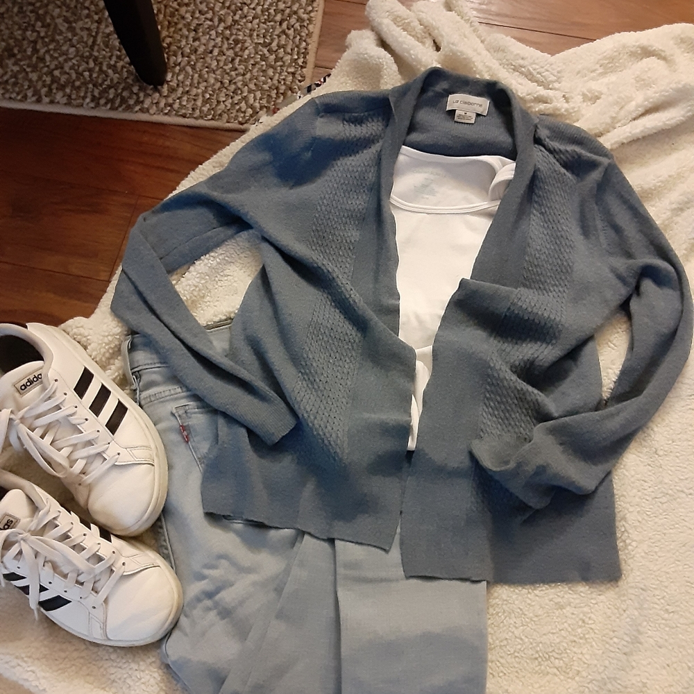 Grayish blue sweater
